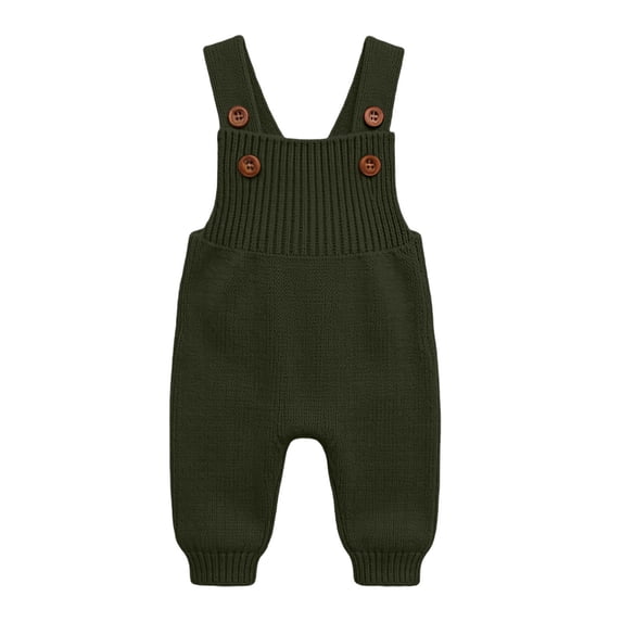 VIPOIN Baby Knit Suspender Overalls Pants, Button Strap Trousers, Soft Knit Bottoms for 3-36 Months