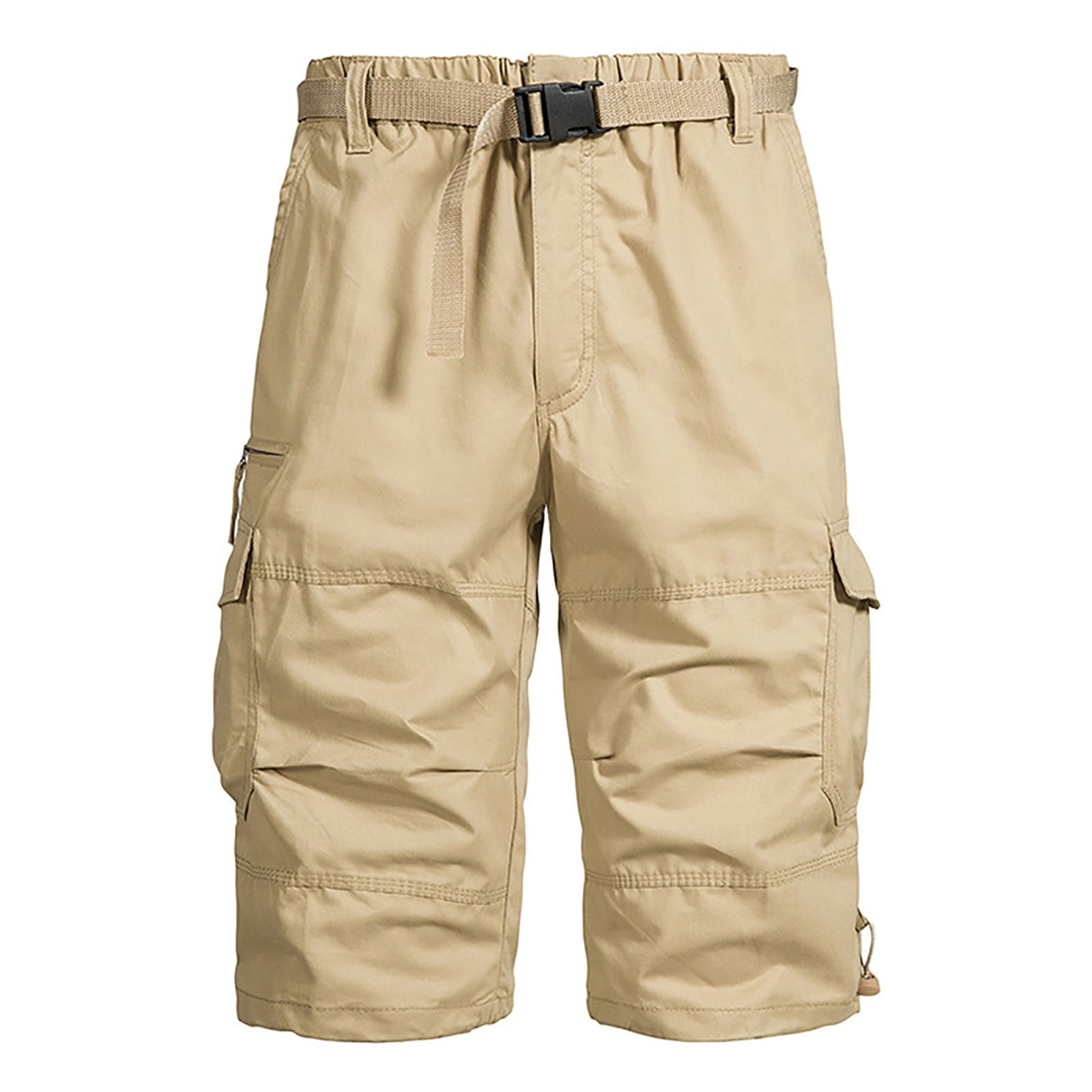 VIPOIN Below The Knee Shorts for Men Belted Classic Fit Multi Pockets ...