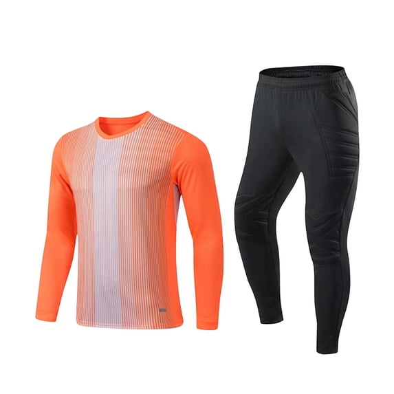 VIPOIN Boys 2Pcs Training Set, Quick Dry Long Sleeve Top & Knee Padded Pant, Athletic Outfit Set