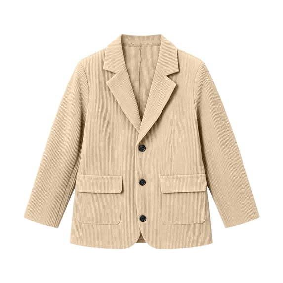 VIPOIN Boys Corduroy Blazer Dress Suit Jacket Notched Lapel Single Breasted Sport Coat Casual Formal Outerwear