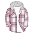 thumbnail image 1 of VIPOIN Boys' Hooded Flannel Plaid Shirt - Long Sleeve Button Down Casual Hoodie Top with Chest Pocket, 1 of 8