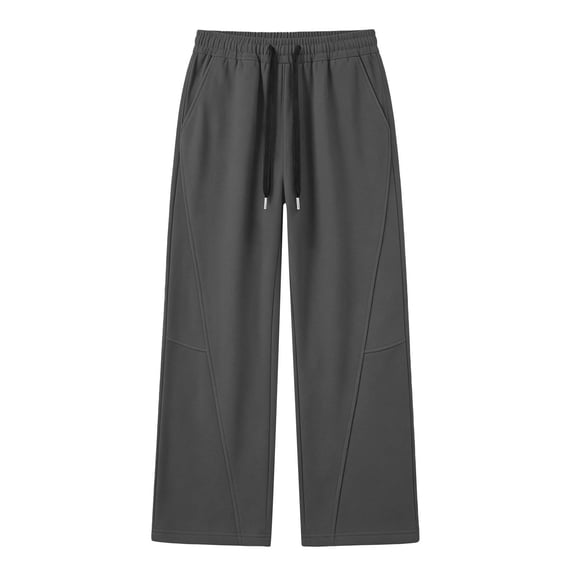 VIPOIN Boys' Wide Leg Sweatpants, Drawstring Elastic Waist, Decorative Seam Detail Open‑Hem Jogger Pants