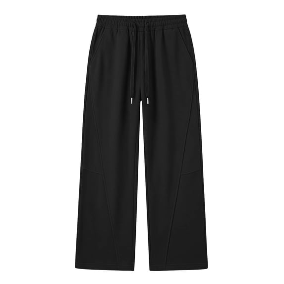 VIPOIN Boys' Wide Leg Sweatpants, Drawstring Elastic Waist, Decorative Seam Detail Open‑Hem Jogger Pants