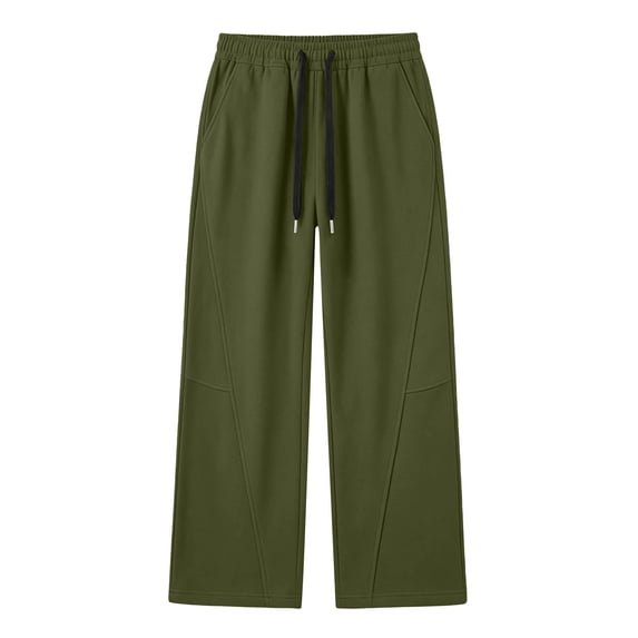 VIPOIN Boys' Wide Leg Sweatpants, Drawstring Elastic Waist, Decorative Seam Detail Open‑Hem Jogger Pants