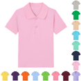 thumbnail image 1 of VIPOIN Children's Cotton Plain T-Shirt, Comfortable Short Sleeve Summer Uniform Tee for Boys & Girls, 1 of 3