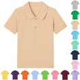 thumbnail image 1 of VIPOIN Children's Cotton Plain T-Shirt, Comfortable Short Sleeve Summer Uniform Tee for Boys & Girls, 1 of 3