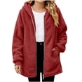 thumbnail image 1 of VIPOIN Girls Full Zip Hooded Fleece Jacket, Mid-Length Sherpa Coat Warm Fall Winter Outerwear, 1 of 8