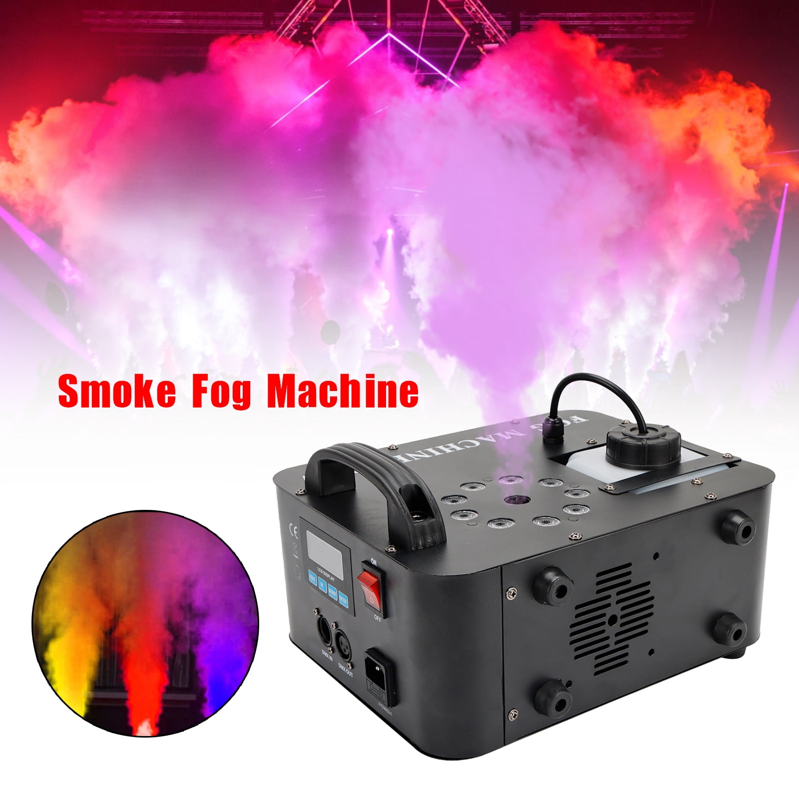 Machine à Fumée 800W Avec LED RGB - 18 LEDs, 7 Couleurs, Télécommande 15m - Pour Soirées, DJ, Concerts Et Fêtes - 3