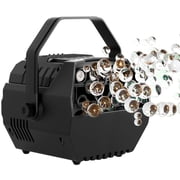VIPQV Bubble Machine, 15W Automatic Bubble Blower with 2 Speed & Fog Effect, Stage Lighting for Parties, Weddings, Birthdays, and Events, Plug-in or Battery Operated