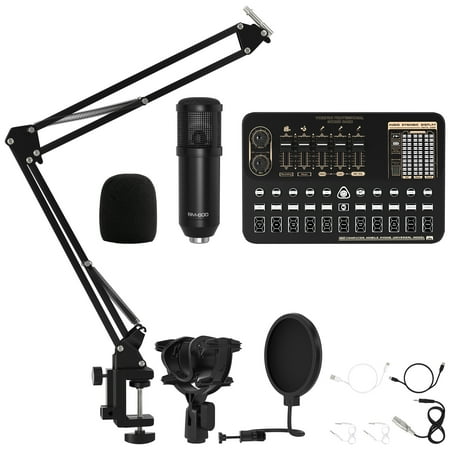 VIPQV Condenser Microphone Bundle, Podcast Microphone with Voice Changer, Podcast Equipment Bundle - Studio Equipment for Laptop Computer Vlog Living Broadcast Live Streaming YouTube TikTok