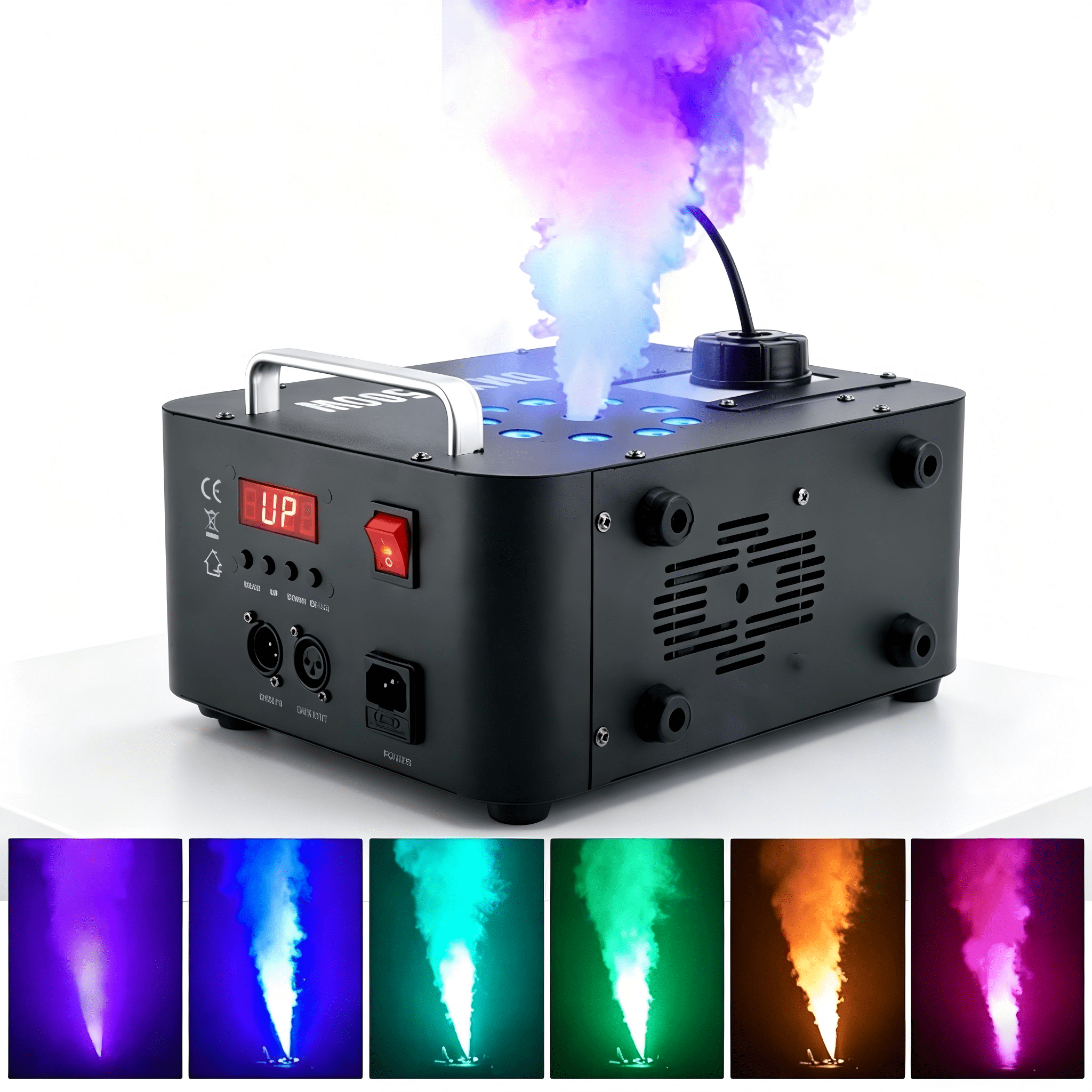VIPQV Fog Machine 1500W, Wedding Smoke Machine with Remote Control and LED Light for Christmas Thanksgiving Party Stage