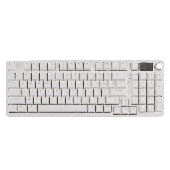 VIPQV Gaiming Keyboard, 3-Modes 97 Keys Mechanical Keyboard Hot-Swap Socket, Dedicated Knob Control and RGB Backlit, Compatible with Windows, White