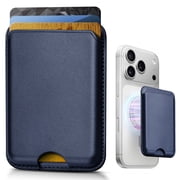 VIPQV Magnetic Phone Wallet, 3-Card Holder with RFID Blocking for iPhone 17/16/15/14/13/12,Blue