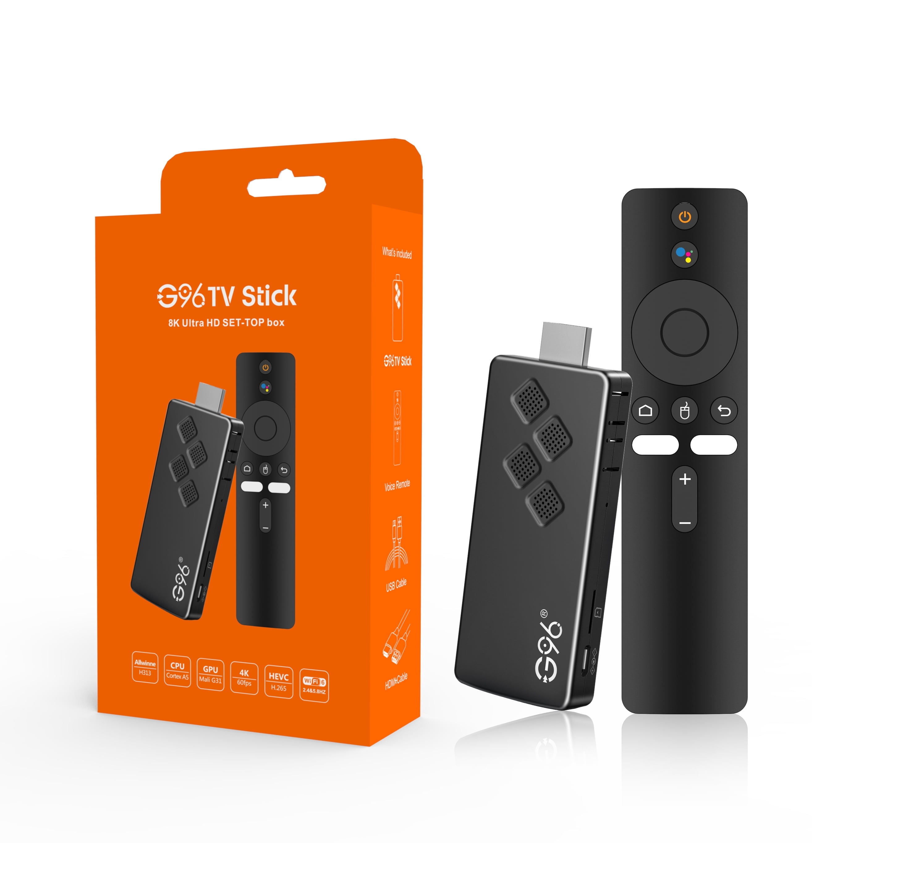 VIPQV Streaming Stick 4K, reproductor multimedia HDR/Dolby Vision con control remoto por voz con controles de TV y Wi-Fi de largo alcance