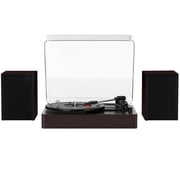 VIPQV Vinyl Record Player with External Speakers and Bluetooth, Belt-Drive Turntable Support 3 Speed 3 Size Wireless Playback