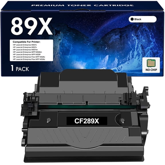 VIPink 1-Pack Toner Cartridge Compatible for CF289X 89X Without Chip LaserJet Enterprise MFP M528dn M528f (Black)