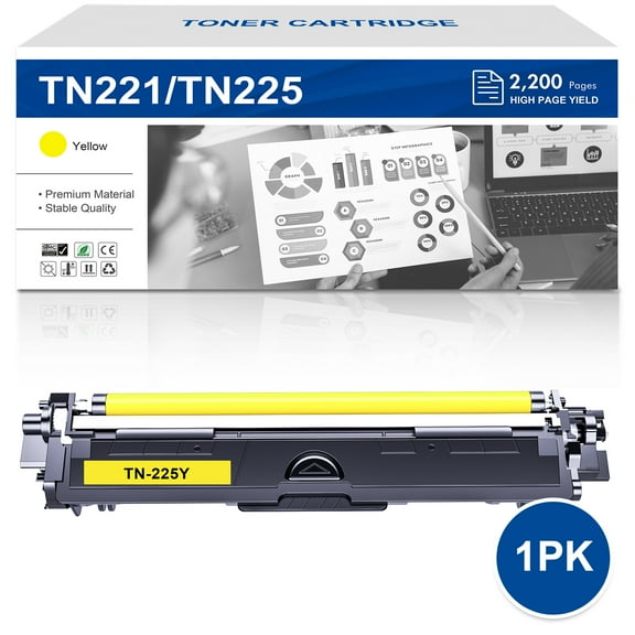 VIPink 1-Pack Compatible Toner for Brother TN-225Y HL-3140CW 3142CW 3150CDW 3152CDW 3170CDW 3172CDW MFC-9130CW 9140CDN 9330CDW 9340CDW DCP-9020CDW Yellow