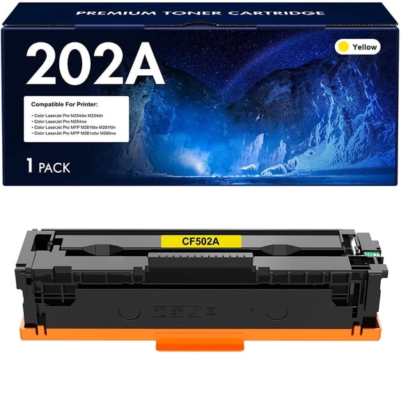 VIPink Compatible for HP CF502A 202A Toner Cartridge Replacement Color LaserJet Pro M254dw M254dn M254nw Printer Toner Ink (Yellow 1-Pack)