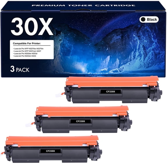 VIPink 30X CF230X Toner Cartridge Compatible for HP 30X CF230X CF230A 30A Laserjet Pro M203dw MFP M227fdw M203dw M227fdn M203dn M227sdn M203d Printer Ink (Black,3-Pack)