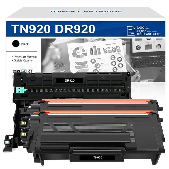 VIPink TN920 DR920 Toner Cartridge and Imaging Drum Compatible for Brother TN920XL TN-920 DR-920 to use with HL-L5210 HL-L5215DW HL-L6210DW HL-L6217DW DCP-L5510DN Printer (2 Toner & 1 Drum)