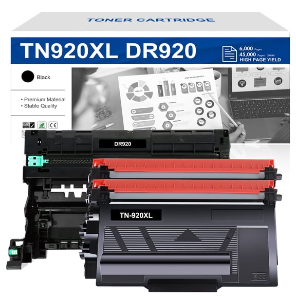 VIPink TN920XL DR920 Toner Cartridge and Imaging Drum Compatible for Brother TN-920XL DR-920 to use with HL-L5210 HL-L5215DW HL-L6210DW HL-L6217DW DCP-L5510DN Printer (2 Toner & 1 Drum)