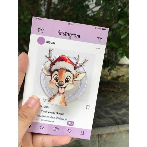 VIRAL Cartoon Reindeer Phone Grip - The Must-Have Cute Christmas Accessory of 2026!