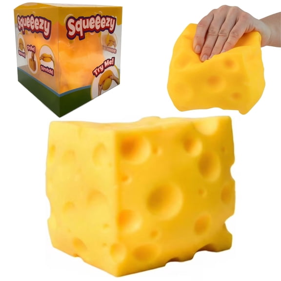 VIRAL Squeeze CHEESE Squishy - 5 Jumbo Squishy Cheese Toy- Realistic Slow Rising Food Fidget Toy for Stress Relief & Anxiety Relaxation 2026
