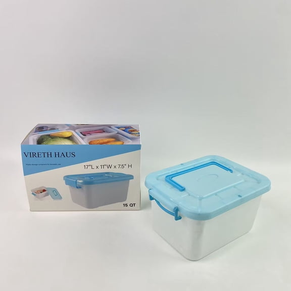VIRETH HAUS Plastic storage containers for domestic use,Clear Plastic Storage Bins with Lids