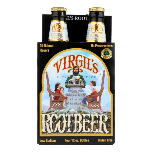 VIRGILS - Gourmet Natural Root Beer Soda - 48 Fo, Case of 6