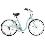 VIRIBUS Beach Cruiser Bike 26" City Commute Bike for Women Dual V-Brakes Single Speed Blue