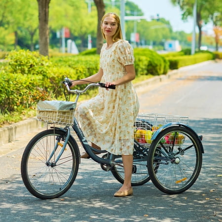 Viribus 26" 7-Speed Tricycle with Carrying Basket