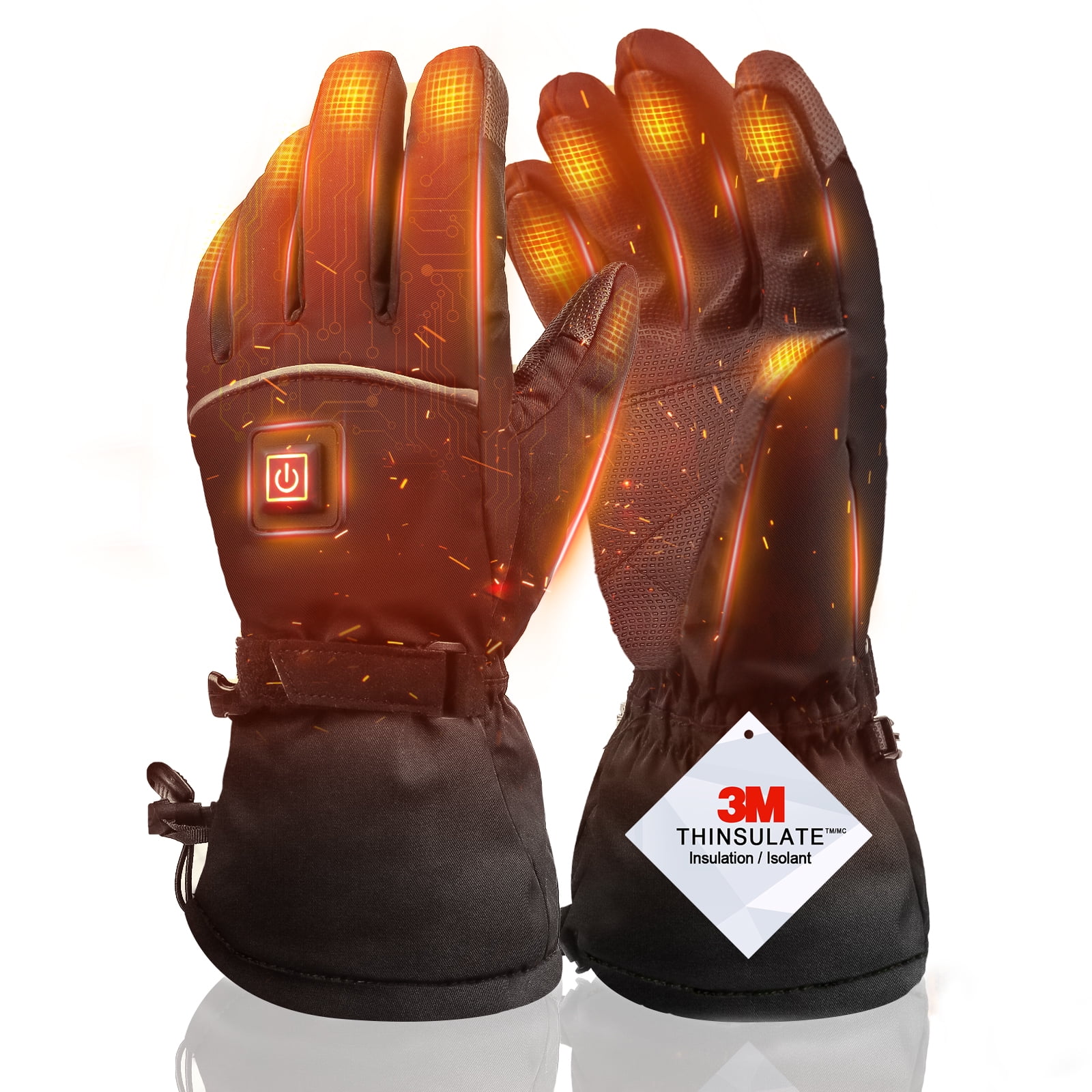 VIRNAZ Heated Gloves for Men Women Rechargeable 5000mAh Electric Battery Touchscreen Warm Gloves for Skiing Skating Snow Hiking Walmart