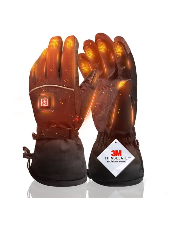 Heated Gloves for Men Women, Rechargeable 5000mAh Electric Battery Touchscreen Warm Gloves for Skiing Skating Snow Hiking