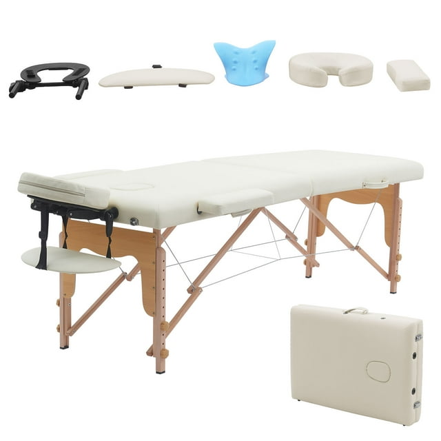 VIRRMO Massage Table Portable with Neck Stretcher , 84 inch Massage Bed
