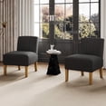 thumbnail image 1 of VIRRMO Modern Rubberwood Solid Print Comfy Armchairs, Black (Set of 2), 1 of 7