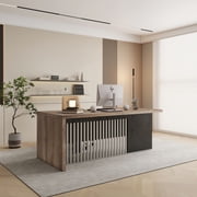 VIRTRON 70.87" Executive Office Desk with Cable Management