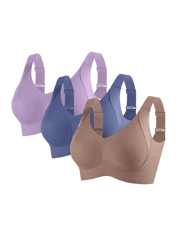 3Pack Seamless Wireless Bra Supportive Bra Comfy Daily Bra Full Coverage Comfort Bra Full Supportive Bra Seamless Support Bras Women Comfort Bra Seamless Plus Size Bra Lift Bra P Xxl