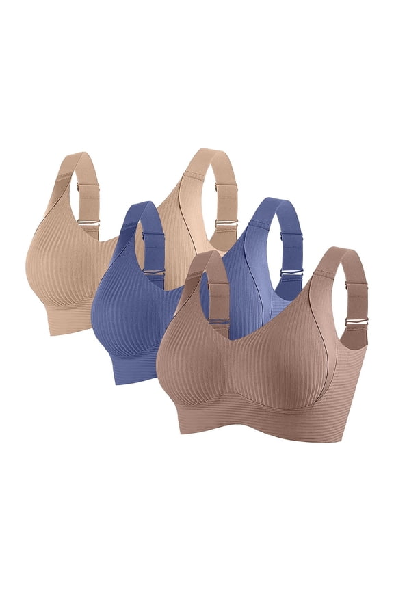 3Pack T-Shirt Bra Supportive Lounge Bra Full Figure Bra Plus Size Minimizer Bra Plus Size Minimizer Bra Full Supportive Bra Full Coverage Bralette Shape Lifting Bra for Seniors I Xl