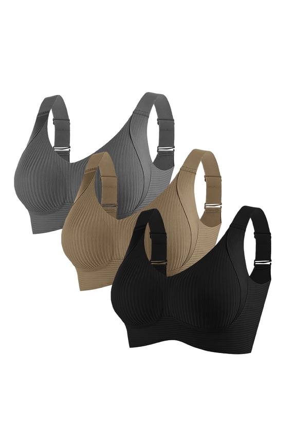 3Pcs Full Coverage Comfy Soft Bralettes Seamless Support Bras No Underwire Bra Plus Size Minimizer Bra Seamless Comfort Bra Plus Size Bra Seamless Minimizer Bra Supportive Bra P L