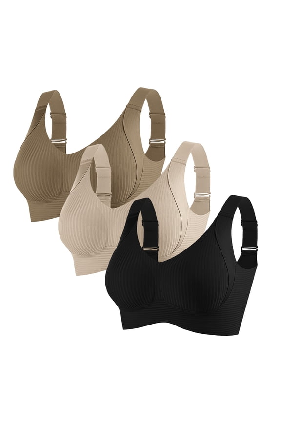 3Pcs Plus Size Support Bra Plus Size Minimizer Bra Plus Size Bra Lifting Minimizer Bra Wirefree Bralette Everyday T-Shirt Bra Lift Bra T-Shirt Bra Full Coverage Bralette E L