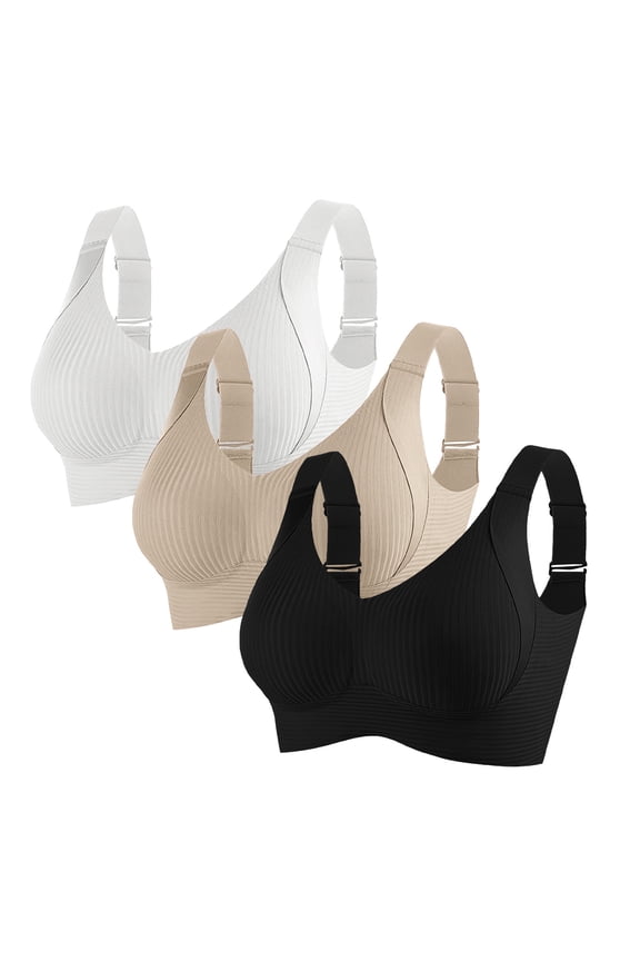 3Pcs Women's Minimizer Bra Supportive Wireless Bra Seamless Wireless Bra Comfort Lift Bra Full Support Bra Shape Lifting Bra for Seniors Seamless Plus Size Bra Comfy Daily Bra G Xxl