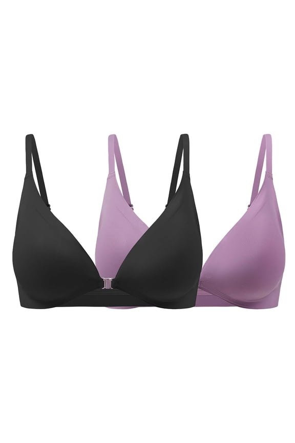 Balconette Bras Padded Bra Triangle Bralette Comfort Full Coverage Bra Front Close Deep V Seamless Wireless Adjustable Bras Spaghetti Strap Bra Comfortable Bras Bras For Women Pink M