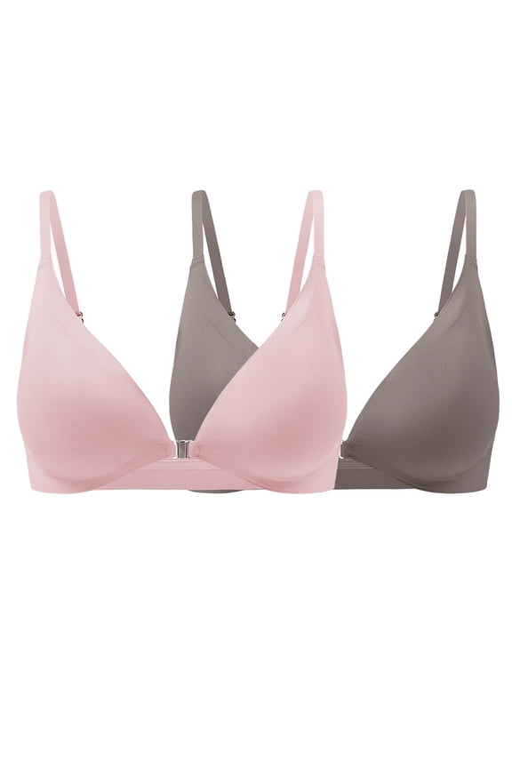 Balconette Bras Padded Bra Triangle Bralette Comfort Full Coverage Bra Front Close Deep V Seamless Wireless Adjustable Bras Spaghetti Strap Bra Comfortable Bras Bras For Women Navy M