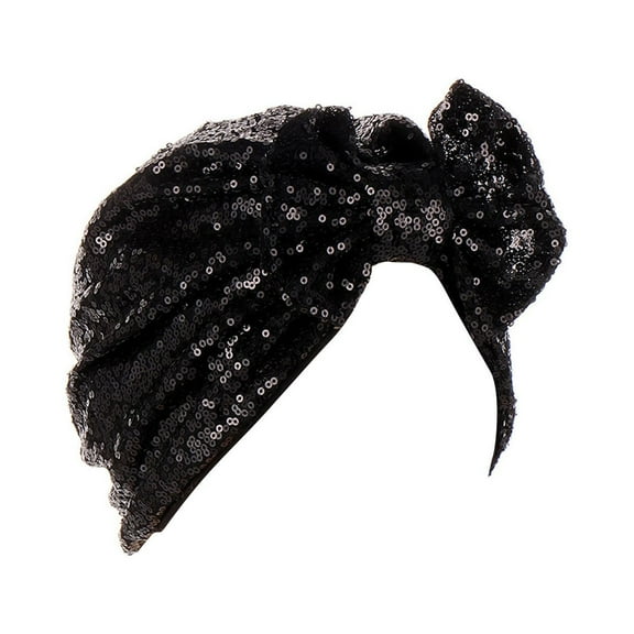VISALY Bandanas Wrap Scarf for Women Black Hair | Scarf Head Wrap Womens Bandanas for Hair Women's Bow Sequined Head Scarf for Women's Hair Womens Head Coverings Silk Scarf Hair Wrap Sleeping