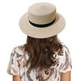 thumbnail image 1 of VISALY Boater hat Womens Straw Hats for Summer | Sun Hats Wide Brim Straw Hats for Men Sun Protection Women's Flat Hat Casual Straw Sunvisor Hat Visor Hats Sun Hats | 1 Pack, 1 of 7