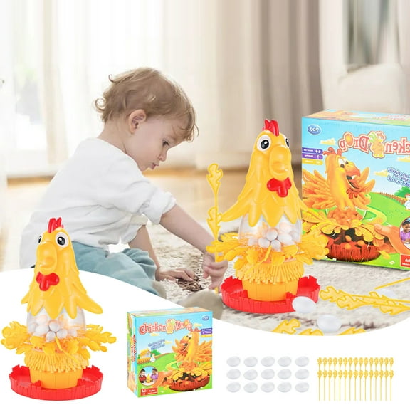 VISALY Border Hen Laying Eggs Plucking Game Stick Desktop Game Lottery Fun Eggs Fall Off Hand Eye Coordination Toys