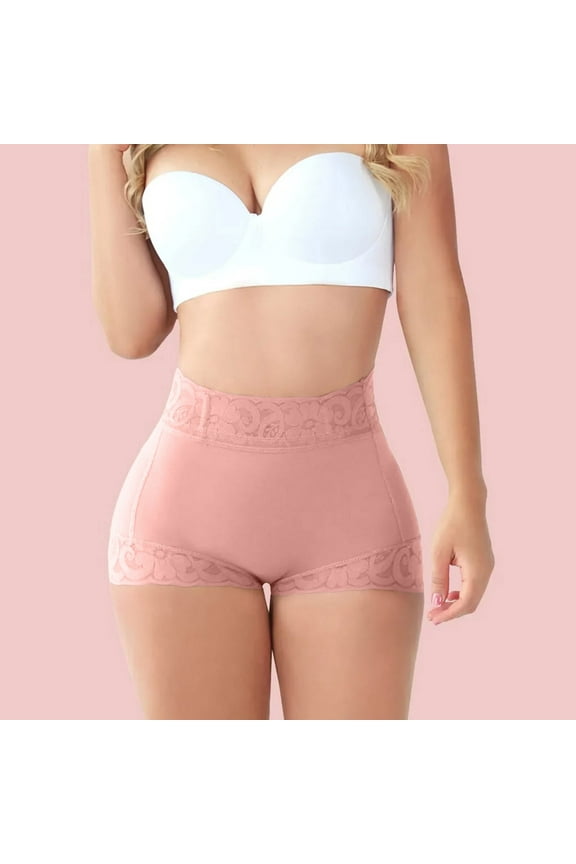 Boxer Shorts Seamless Underwear Butt Memory Strip Lace Body Shape Pants And Abdomen Tightening Four Tight Ties Butt Lifting Panties Womens Underwear Tummy Control Panties for Women Pink S