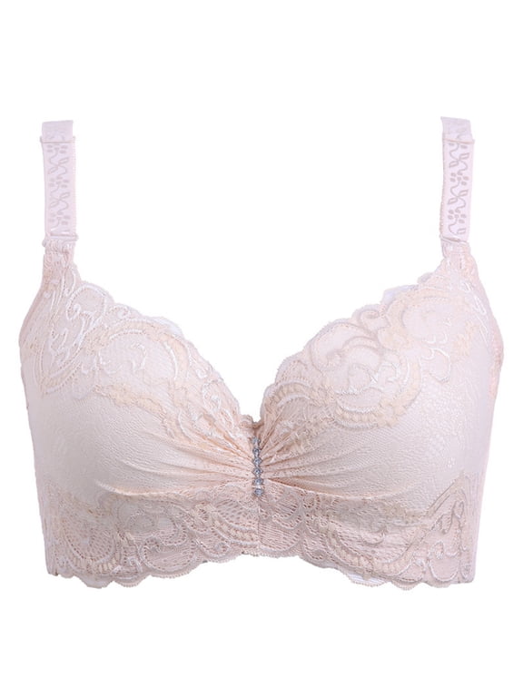 Bra with Clear Straps and Back, Floral Underwire Comfort, Bra with Clear Straps, Dance Bra with Clear Straps and Back Womens Bathing Suit Tops with Bra Support, Beige,42/95E
