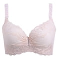 thumbnail image 1 of VISALY Bra with Clear Straps and Back, Ladies Lace Bra with Underwire Women's Straps Lace Floral Stretch Underwire, Bra with Clear Straps, Dance Bra with Clear Straps and Back, Beige,40/90C, 1 of 4