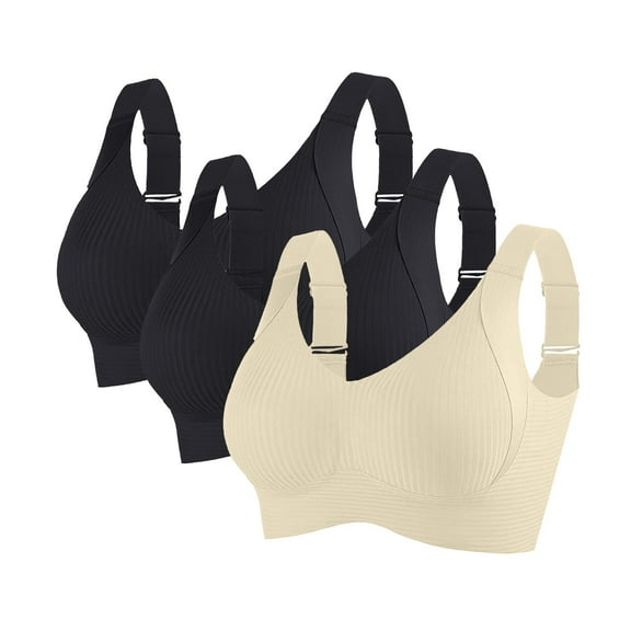 VISALY Bras for Women, Bra for Senior Front Closure Breathable Bra for Seniors Wirefree Bras for Older Women, Bra Pack, Bras for Women No Underwire, Bras (N, 3XL)